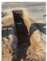 New water sewer pipe install
